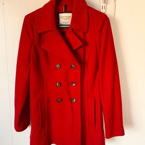 TOMMY HILFIGER red pea coat